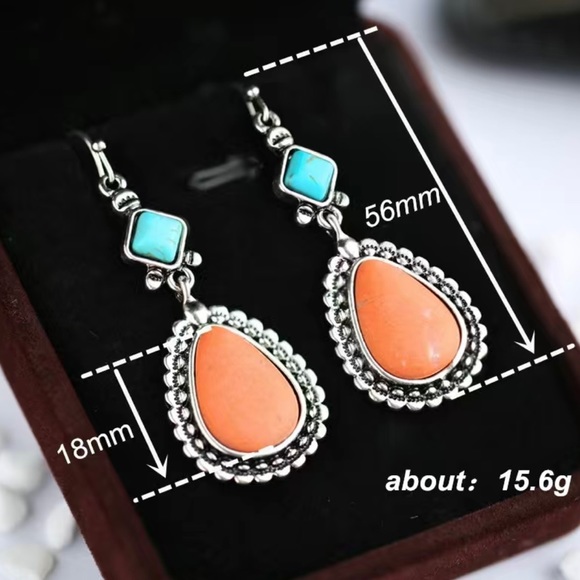 Vintage design Bohemian old silver king dangle earrings - Picture 6 of 6